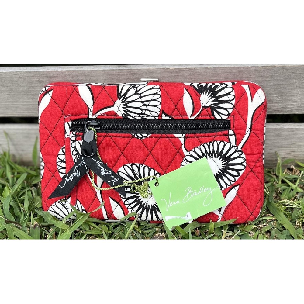 Vera Bradley Wallet Womens Deco Daisy Opera Clutch Floral Quilted Purse Handbag